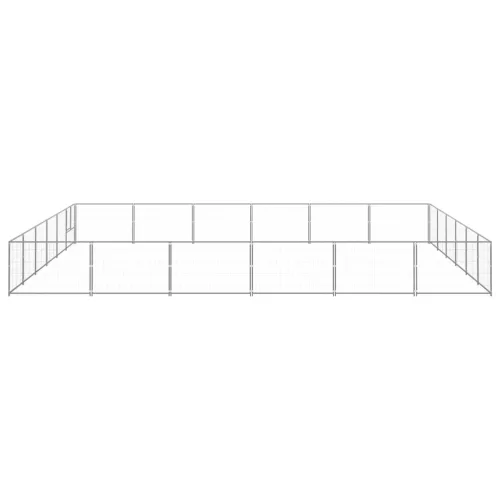 Ezüstszínű acél kutyakennel 36 m²