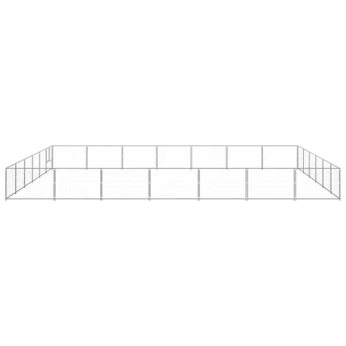Ezüstszínű acél kutyakennel 42 m²