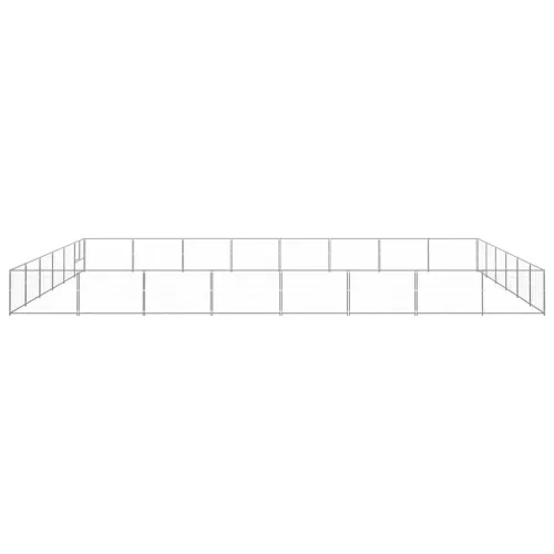 Ezüstszínű acél kutyakennel 48 m²