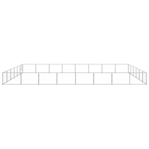 Ezüstszínű acél kutyakennel 48 m²