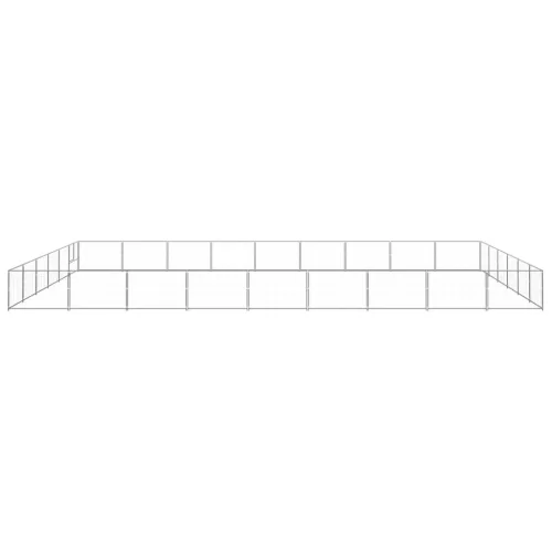 Ezüstszínű acél kutyakennel 54 m²