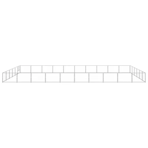 Ezüstszínű acél kutyakennel 60 m²