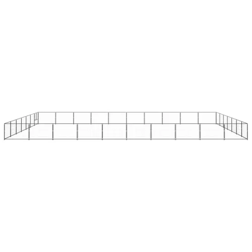 Fekete acél kutyakennel 70 m²