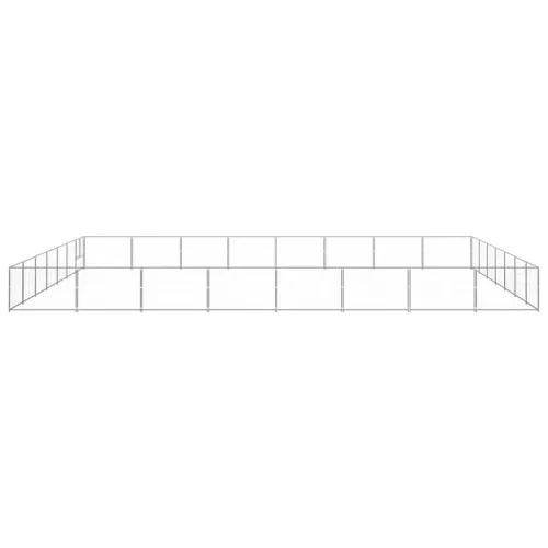 Ezüstszínű acél kutyakennel 56 m²