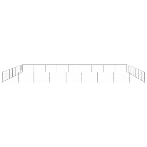 Ezüstszínű acél kutyakennel 63 m²