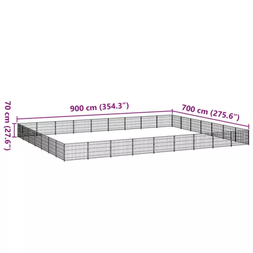 Ezüstszínű acél kutyakennel 63 m²