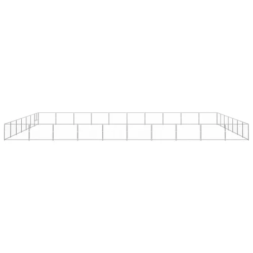 Ezüstszínű acél kutyakennel 70 m²