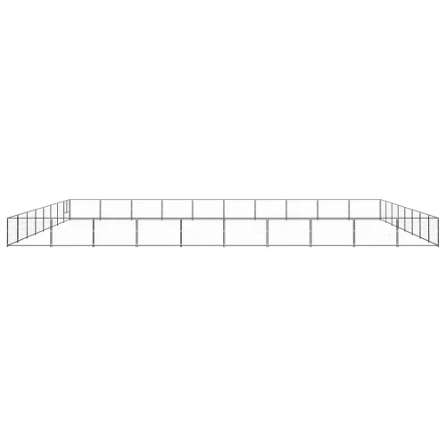 Fekete acél kutyakennel 80 m²