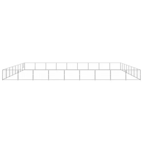 Ezüstszínű acél kutyakennel 72 m²