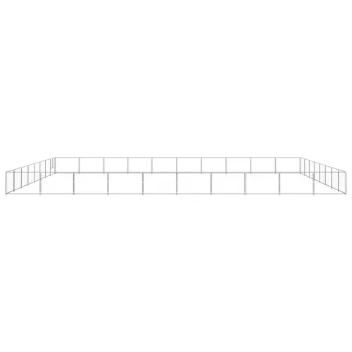 Ezüstszínű acél kutyakennel 80 m²