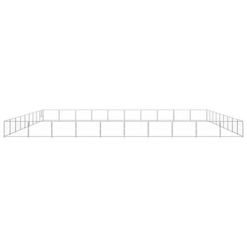 Ezüstszínű acél kutyakennel 90 m²
