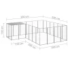 Ezüstszínű acél kutyakennel 8,47 m²