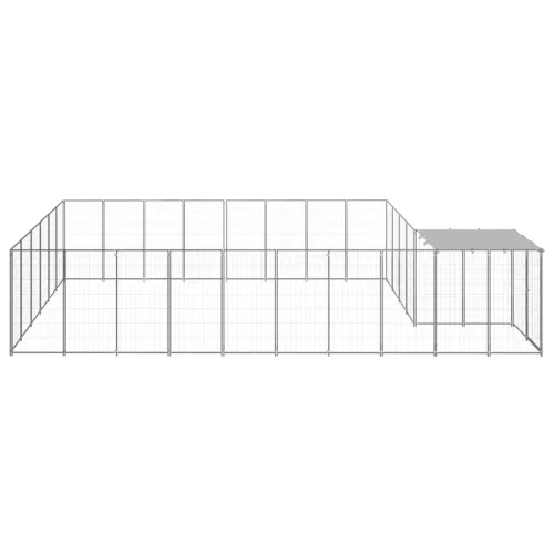 Ezüstszínű acél kutyakennel 15,73 m²