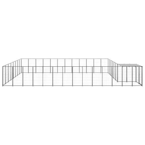 Fekete acél kutyakennel 30,25 m²