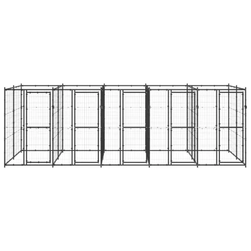Kültéri acél kutyakennel 12,1 m²