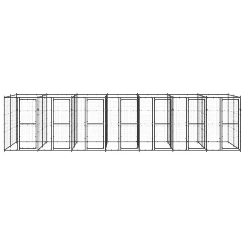 Kültéri acél kutyakennel 16,94 m²