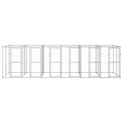 Kültéri horganyozott acél kutyakennel 14,52 m²