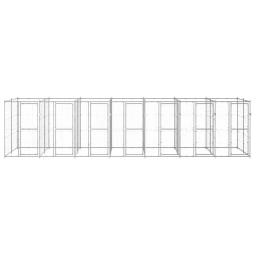 Kültéri horganyozott acél kutyakennel 16,94 m²