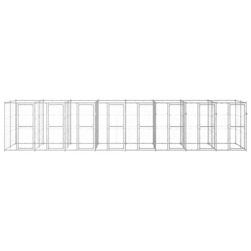 Kültéri horganyozott acél kutyakennel 19,36 m²