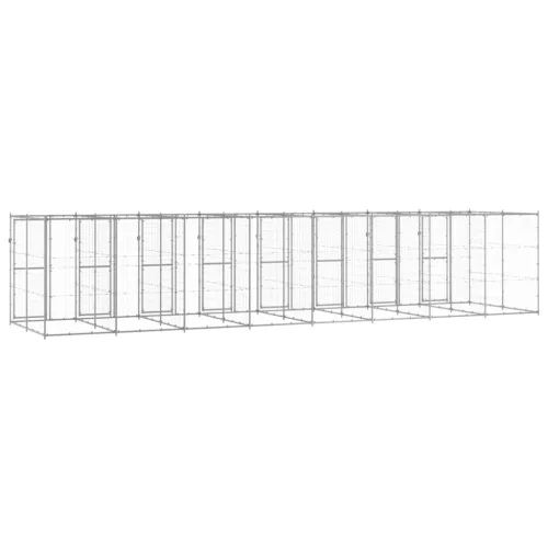 Kültéri horganyozott acél kutyakennel 19,36 m²