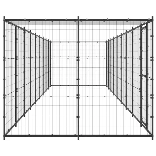 Kültéri acél kutyakennel tetővel 21,78 m²