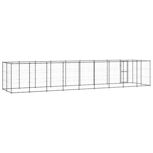 Kültéri acél kutyakennel tetővel 21,78 m²