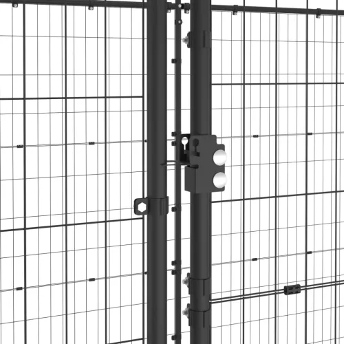 Kültéri acél kutyakennel tetővel 21,78 m²