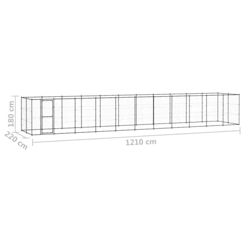 Kültéri acél kutyakennel 26,62 m²