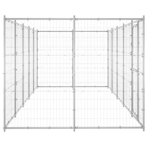 Kültéri horganyozott acél kutyakennel 12,1 m²