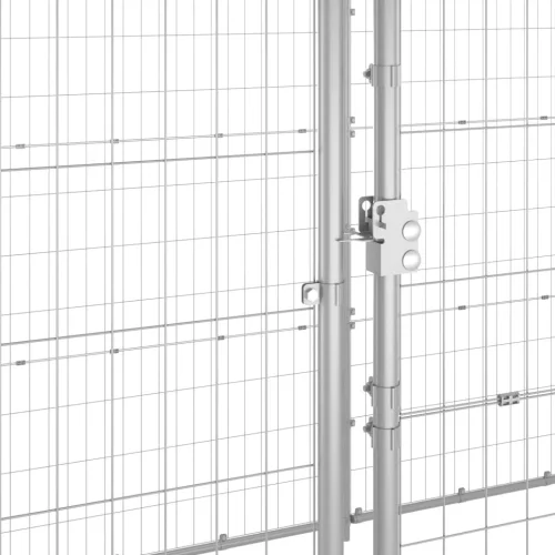 Kültéri horganyozott acél kutyakennel 16,94 m²