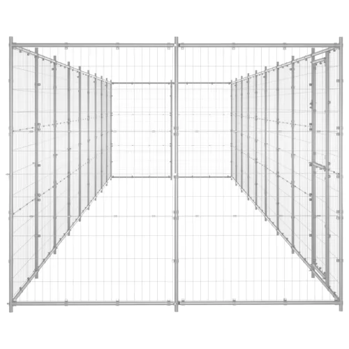 Kültéri horganyozott acél kutyakennel 21,78 m²