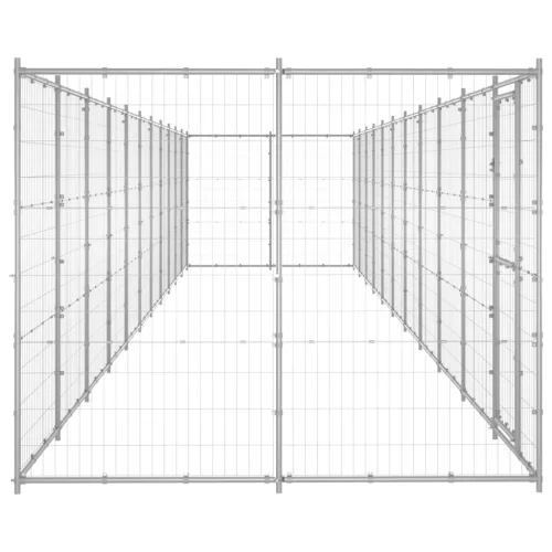 Kültéri horganyozott acél kutyakennel 26,62 m²