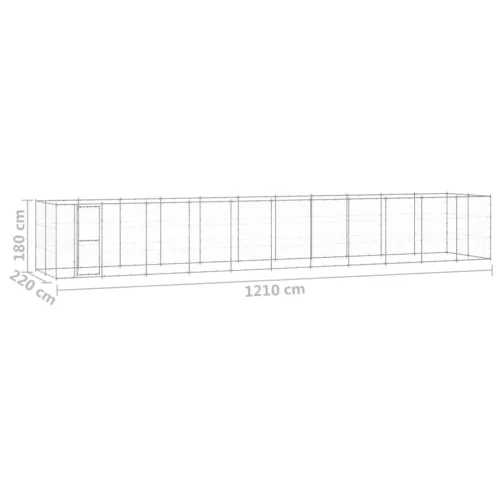 Kültéri horganyozott acél kutyakennel 26,62 m²