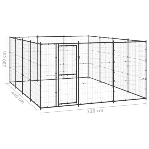 Kültéri acél kutyakennel 14,52 m²