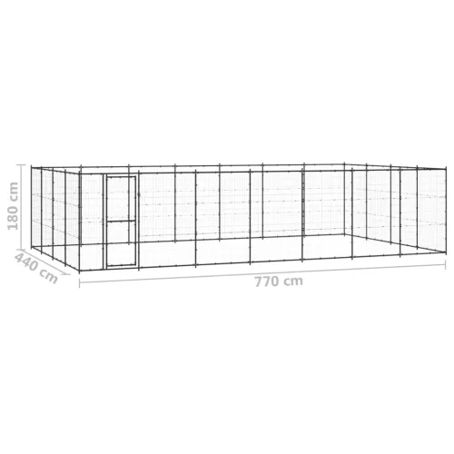 Kültéri acél kutyakennel 33,88 m²