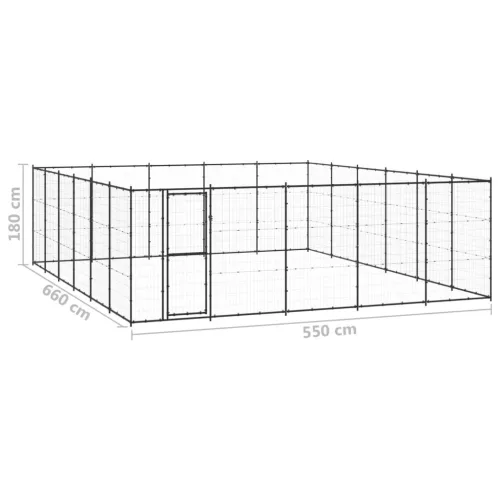 Kültéri acél kutyakennel 36,3 m²
