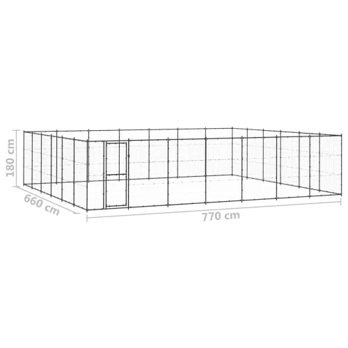 Kültéri acél kutyakennel 50,82 m²