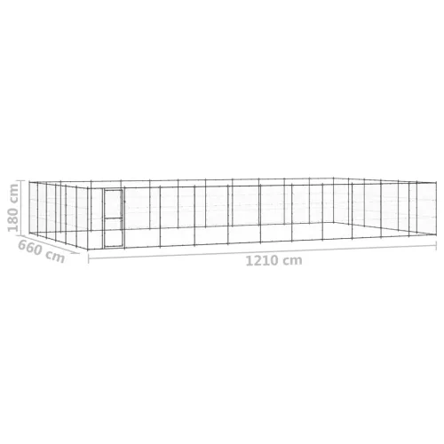 Kültéri acél kutyakennel 79,86 m²