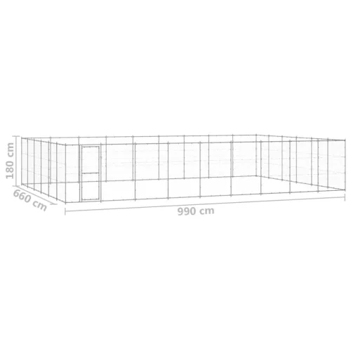 Kültéri horganyozott acél kutyakennel 65,34 m²