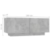 Betonszürke forgácslap éjjeliszekrény 100 x 35 x 40 cm