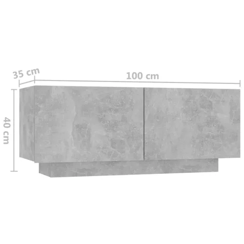 Betonszürke forgácslap éjjeliszekrény 100 x 35 x 40 cm