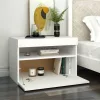 2 db fehér éjjeliszekrény LED-lámpákkal 60x35x40 cm szerelt fa