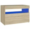 Sonoma tölgyszínű éjjeliszekrény LED-lámpákkal 60x35x40 cm