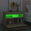 Sonoma tölgyszínű éjjeliszekrény LED-lámpákkal 60x35x40 cm