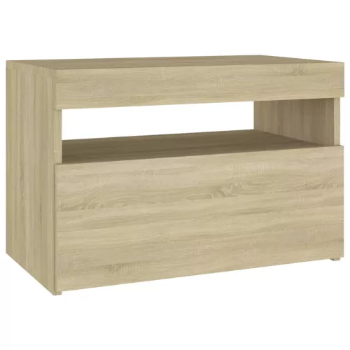 Sonoma tölgyszínű éjjeliszekrény LED-lámpákkal 60x35x40 cm
