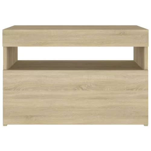 Sonoma tölgyszínű éjjeliszekrény LED-lámpákkal 60x35x40 cm