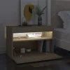 2 db sonoma tölgyszínű éjjeliszekrény LED-lámpákkal 60x35x40 cm