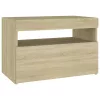 2 db sonoma tölgyszínű éjjeliszekrény LED-lámpákkal 60x35x40 cm