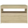 2 db sonoma tölgyszínű éjjeliszekrény LED-lámpákkal 60x35x40 cm