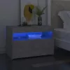 Betonszürke éjjeliszekrény LED-lámpákkal 60 x 35 x 40 cm